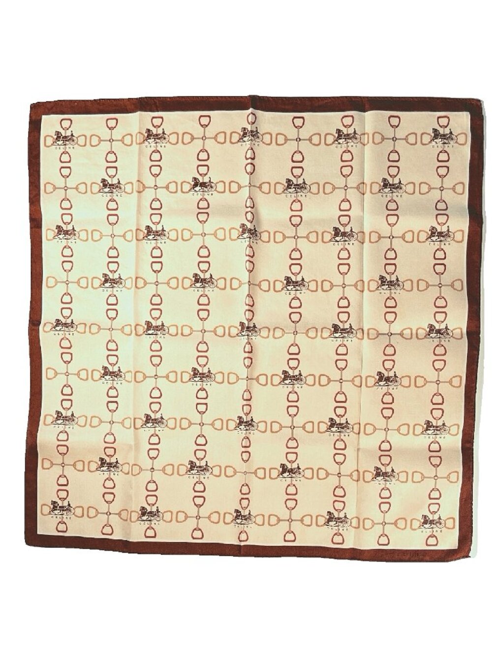 Celine Vintage Equestrian Cotton Scarf